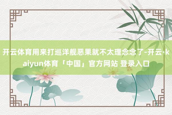 开云体育用来打巡洋舰恶果就不太理念念了-开云·kaiyun体育「中国」官方网站 登录入口