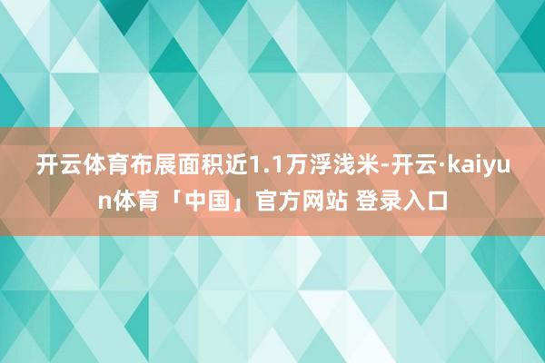 开云体育布展面积近1.1万浮浅米-开云·kaiyun体育「中国」官方网站 登录入口